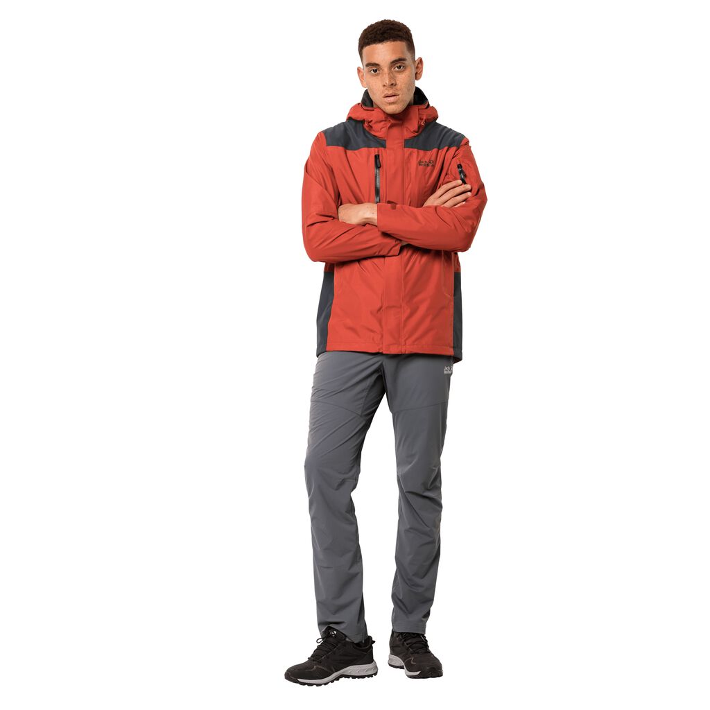 Jack Wolfskin BRECON RANGE Férfi Vízálló Kabát Piros - HWTMFG-139